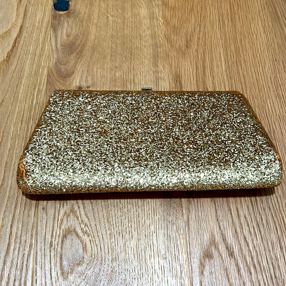 Vintage gold glitter clutch